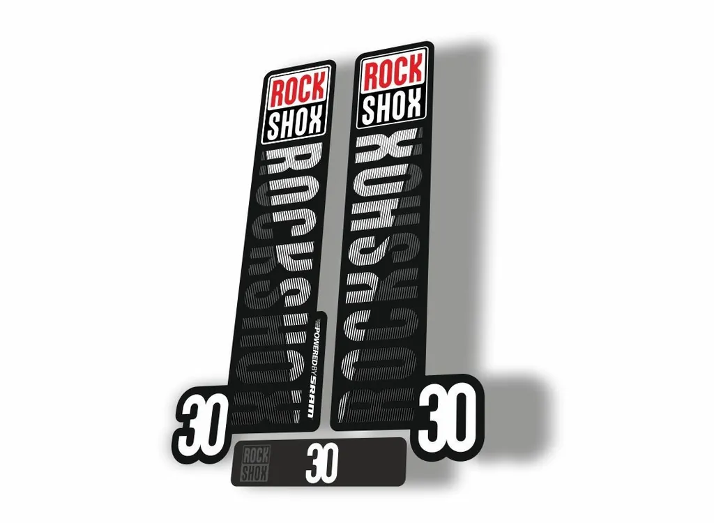 Rock Shox 30 2018 Fork Decal Mountain Bike Cycling Sticker Adhesive Black White - 1