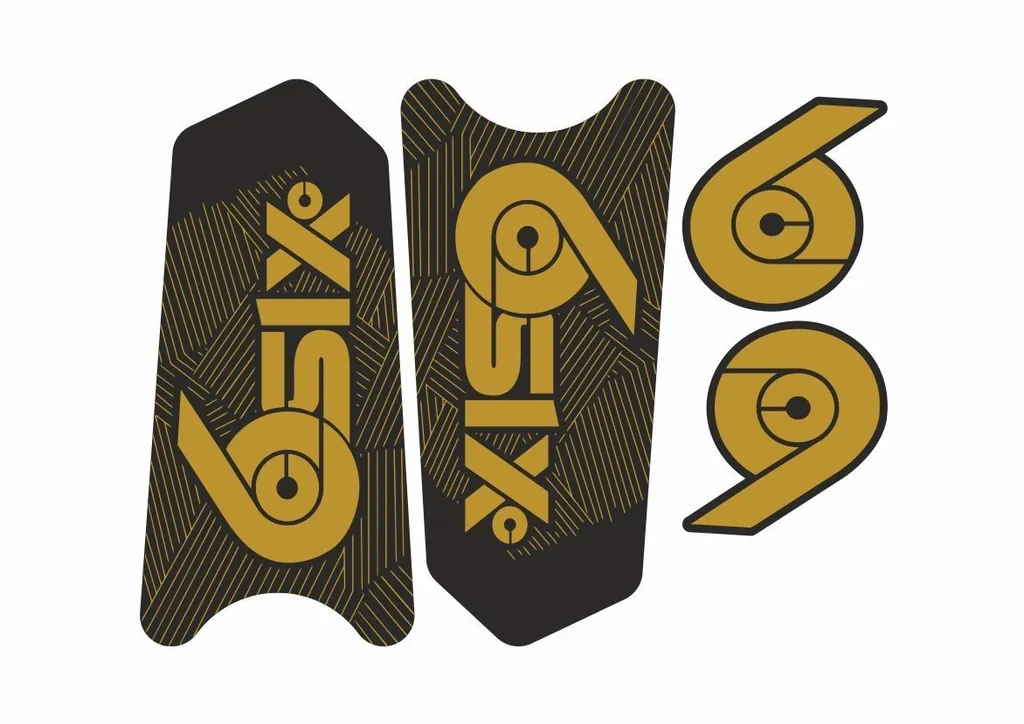 Race Face SixC Crank Decals Set Stickers Mountain Bike Adhesive Gold 2Pcs - 1