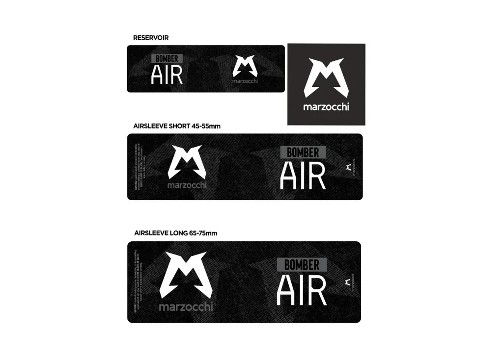 Marzocchi Bomber Air 2024 Rear Shock Sticker Decal Kit Adhesive Black - 1