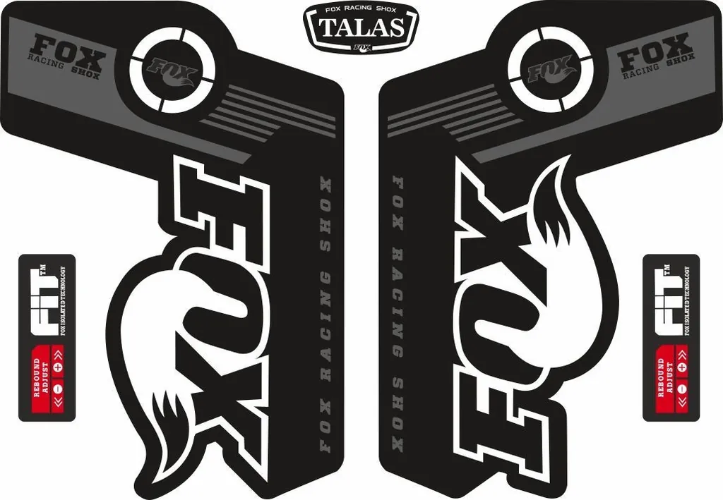 FOX TALAS Forks / Suspension Factory Style Decal Kit Sticker Adhesive Set Gray - 1