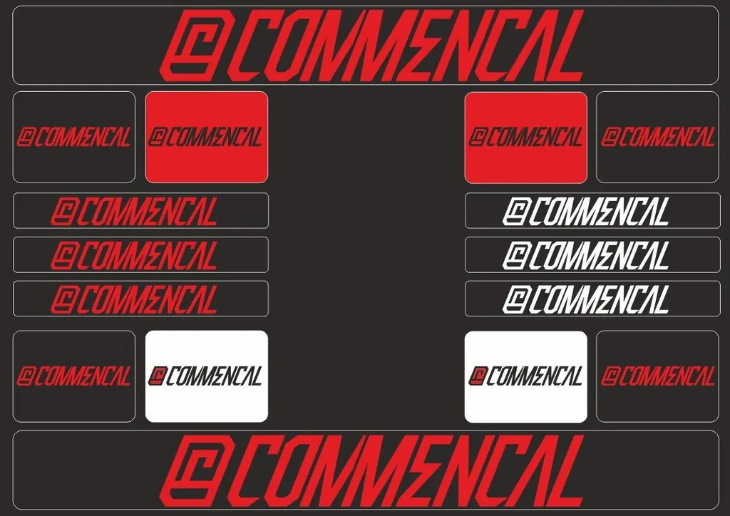 Bicycle Vinyl Frame Stickers Custom Compatible with COMMENCAL Red - 1
