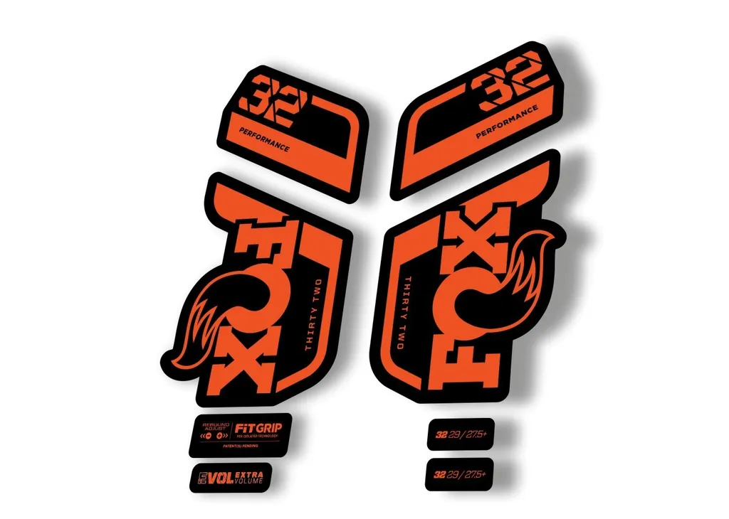 Fox 32 Performance 2021 Fork Suspension Factory Decal Sticker Adhesive Orange - 1