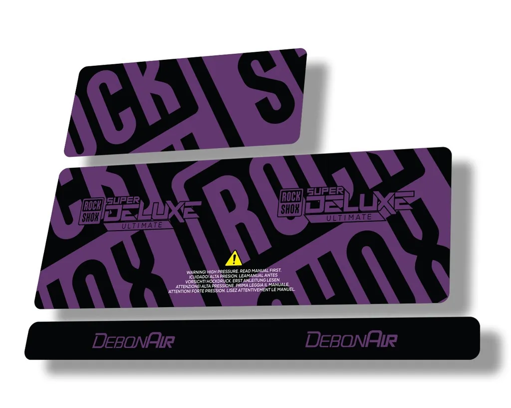 Rock Shox 2020 Super Deluxe Ultimate Rear Shock Decal Sticker Adhesive Purple - 1