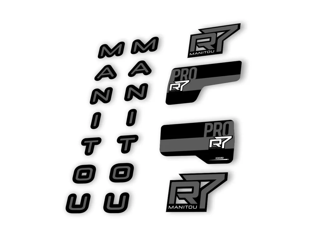 Manitou R7 Pro 2020 Fork Suspension Decal Kit Sticker Set Gray - 1