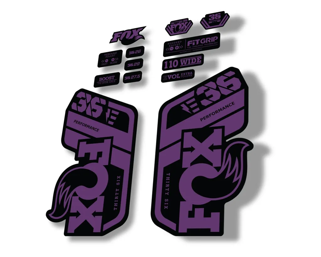 FOX 36 Performance E Bike 2021 Forks Suspension Factory Decal Sticker Purple - 1