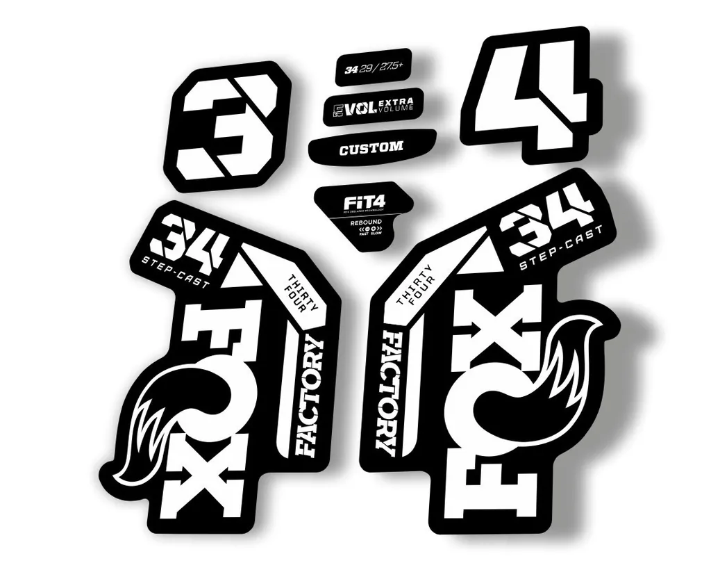FOX 34 Step Cast SC 2023 Factory Fork Decals Suspension Sticker White - 1