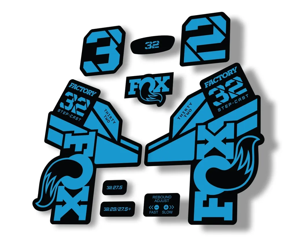 FOX 32 Step Cast 2021 Factory Fork Decals Suspension Sticker Blue - 1