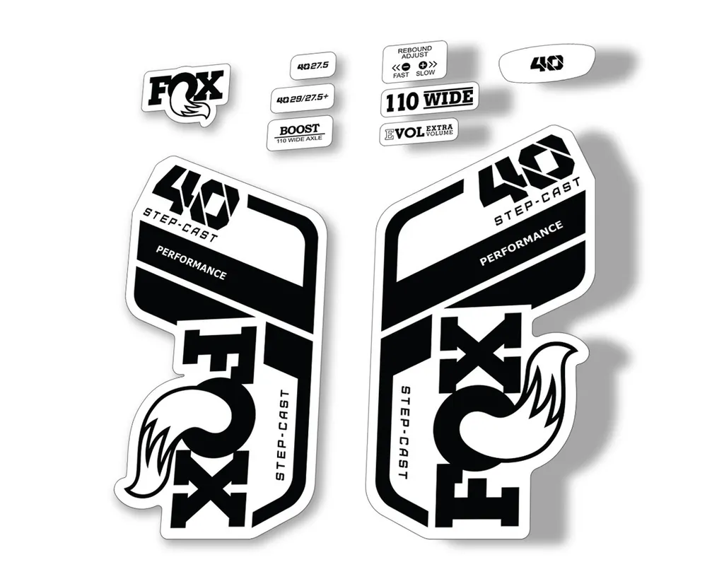 FOX 40 Step Cast SC 2021 Performance Fork Decals Suspension Sticker Black - 1