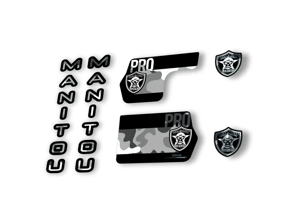 Manitou Circus Pro 2020 Fork Suspension Decal Kit Sticker Set White Camo - 1