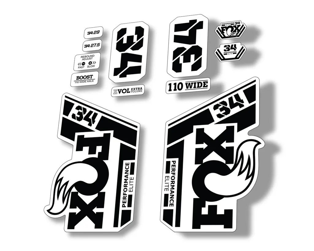 FOX 34 Performance Elite 2021 Factory Fork Decals Suspension Sticker Black - 1