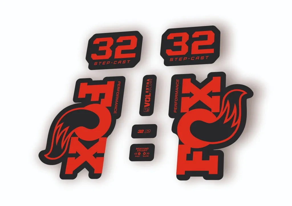 Fox 32 Step Cast Performance 2025 Fork Factory Decal Sticker Adhesive Red - 1