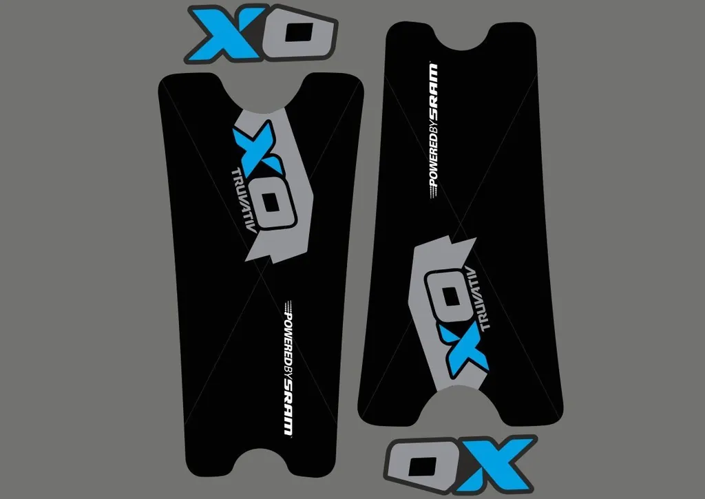 Crank Set Sticker Decal MTB SRAM X0 Mountain Bike Bicycle Adhesive 4 Pcs Blue - 1