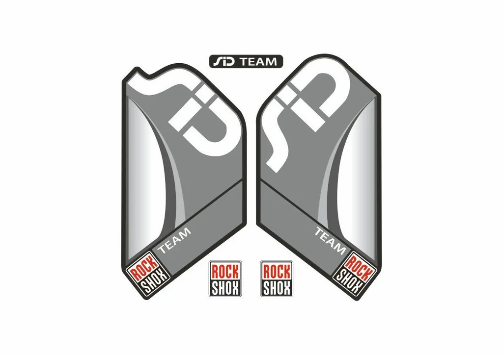 Rock Shox SID Team Mountain Bike Cycling Factory Style Decal Kit Sticker Gray - 1