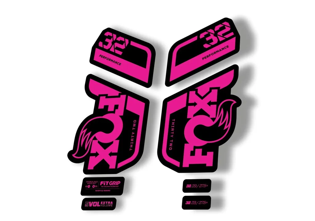 Fox 32 Performance 2021 Fork Suspension Factory Decal Sticker Adhesive Pink - 1