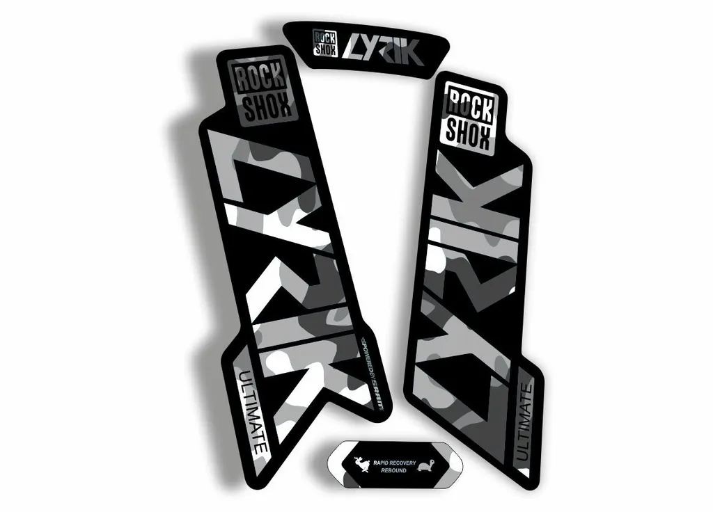 Rock Shox Lyrik Ultimate 2020 Fork Decal Bike Cycling Sticker White Camo - 1