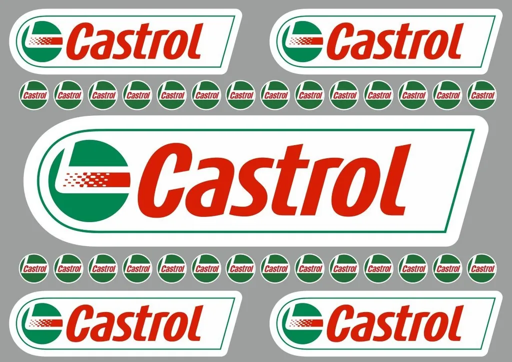 CASTROL Decal Set Quality Sticker Vinyl Graphic Logo Adhesive Kit 13 Pcs - 1