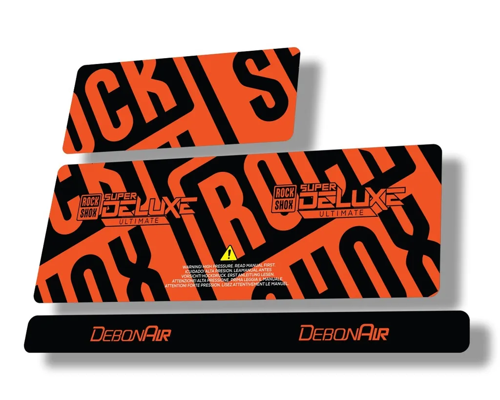 Rock Shox 2020 Super Deluxe Ultimate Rear Shock Decal Sticker Adhesive Orange - 1