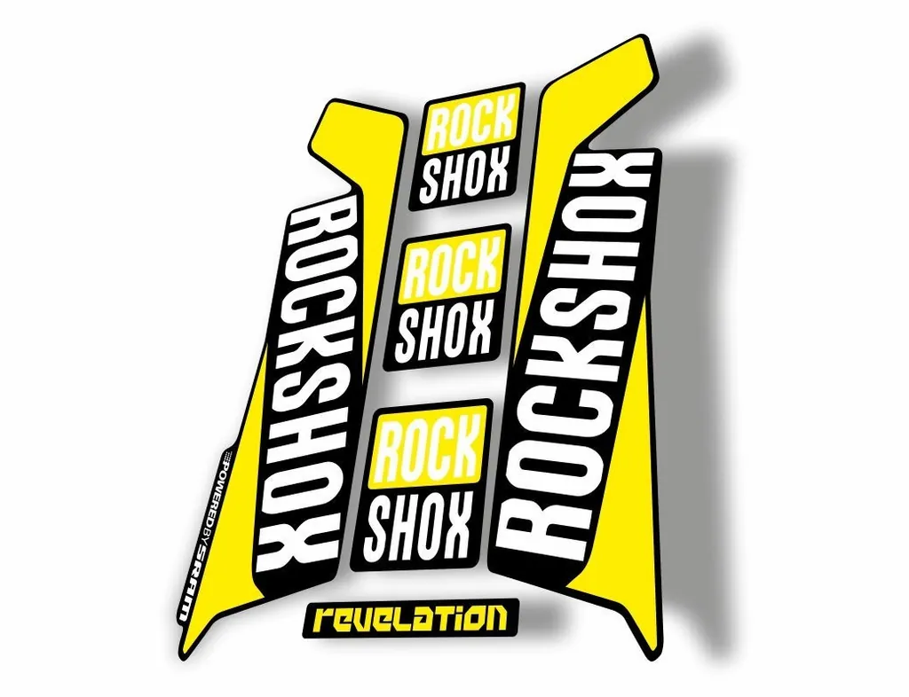 Rock Shox REVELATION 2016 Mountain Bike Cycling Decal Kit Sticker Adhesiv Yellow - 1