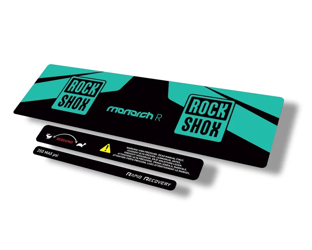 Rock Shox 2016 Monarch R Rear Shock Decal Sticker Adhesive Set Dolphin - 1