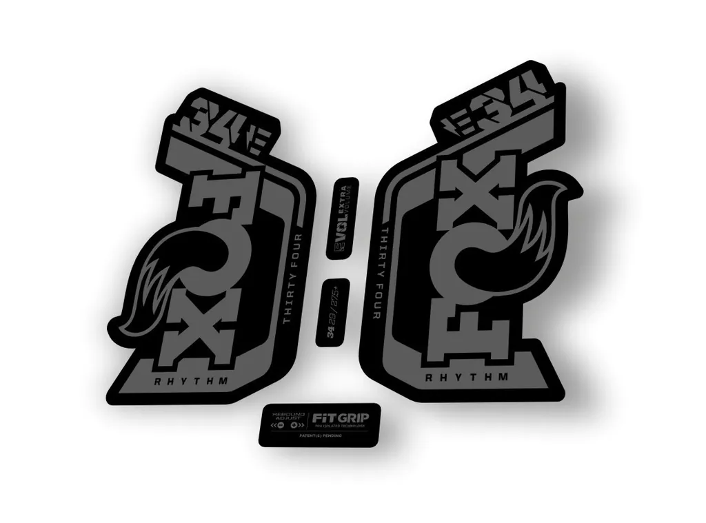 Fox 34 Rhythm E Bike 2024 Fork Suspension Factory Decal Sticker Adhesive Gray - 1
