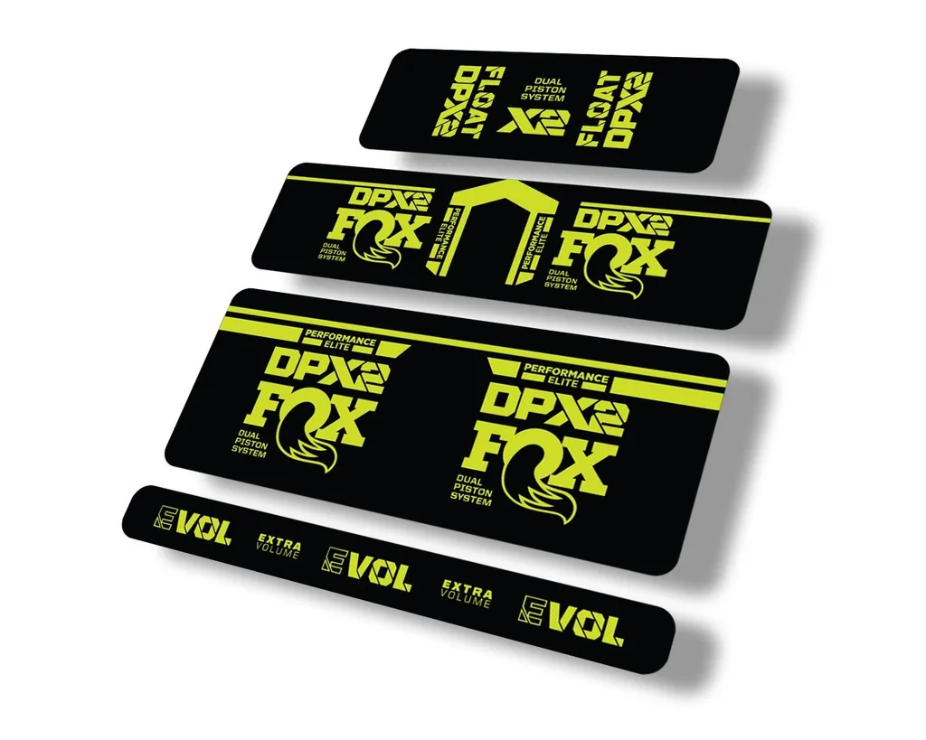 FOX Float DPX2 Performance Elite 2021 Rear Shock Sticker Decal Lime Green - 1