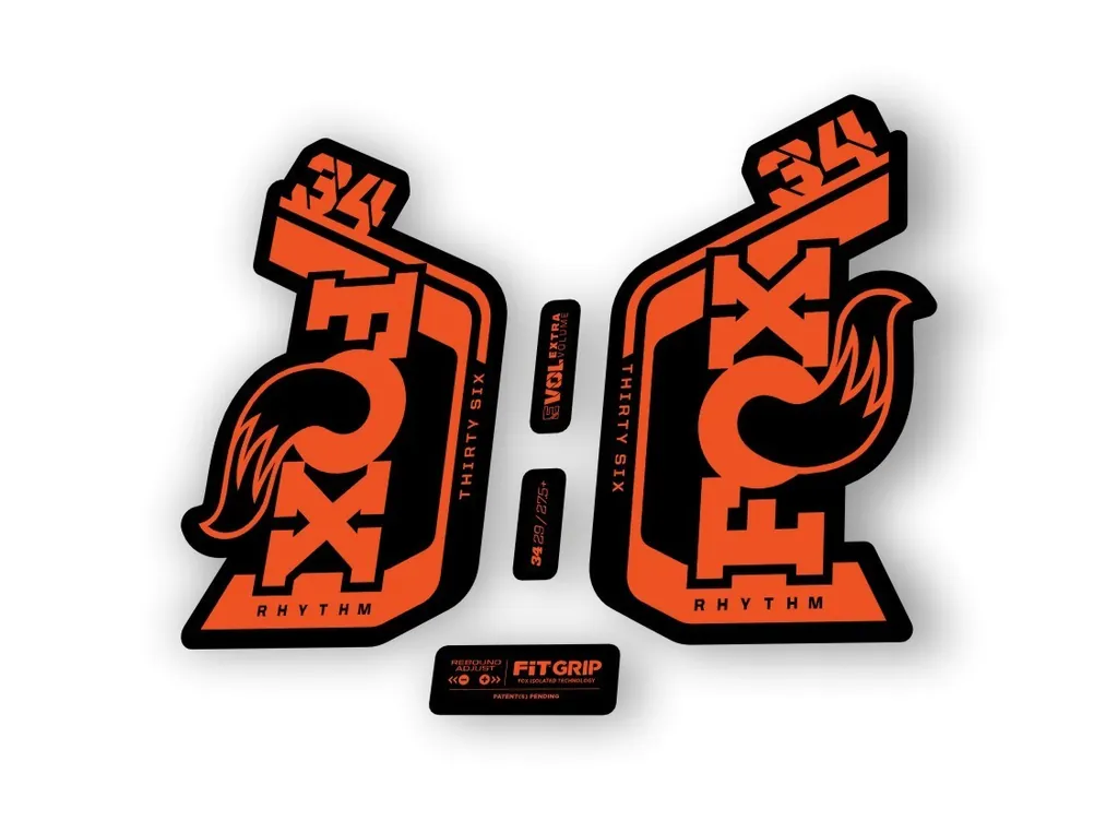 Fox 34 Rhythm 2024 Fork Suspension Factory Decal Sticker Adhesive Orange - 1
