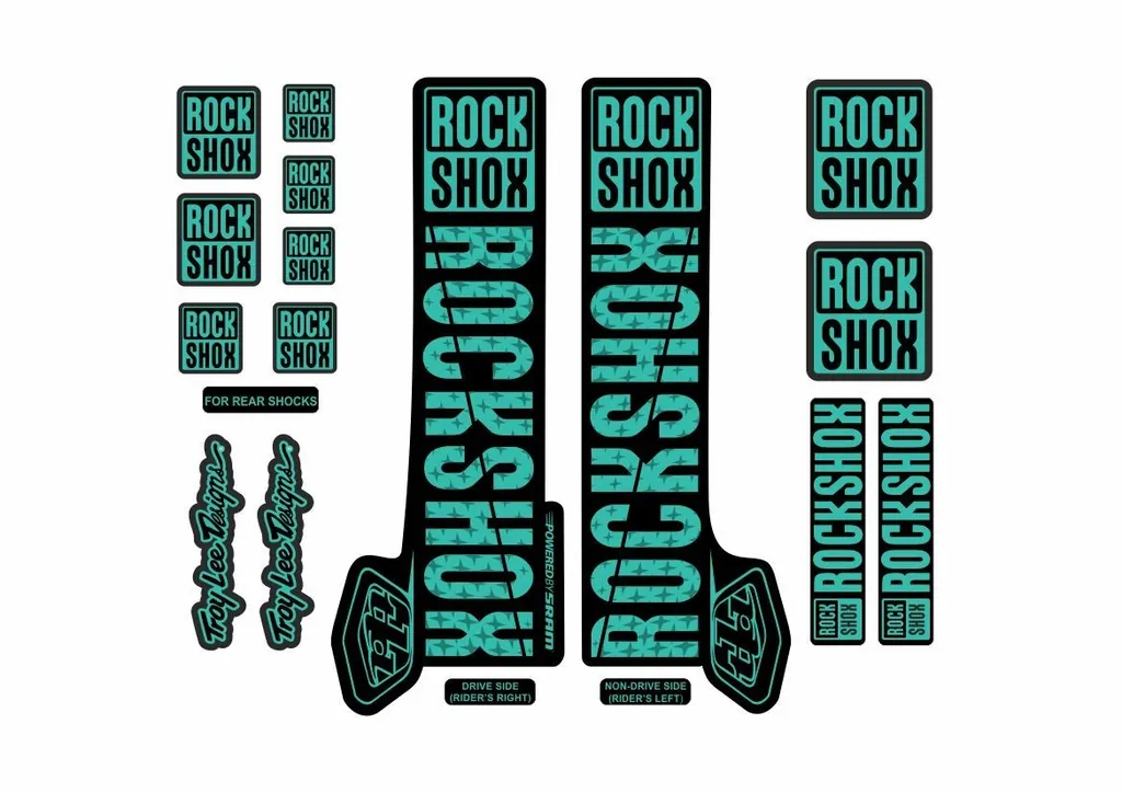 Rock Shox Troy Lee Fork Decal Mountain Bike Cycling Sticker Adhesive Dolphin - 1