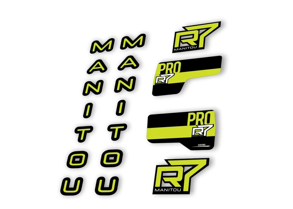 Manitou R7 Pro 2020 Fork Suspension Decal Kit Sticker Set Lime Green - 1