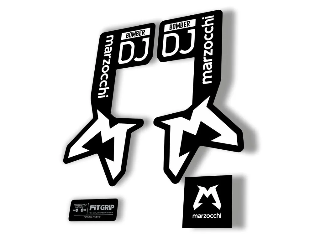 Marzocchi Bomber DJ 2025 Fork Suspension Sticker Decal Kit Adhesive White - 1