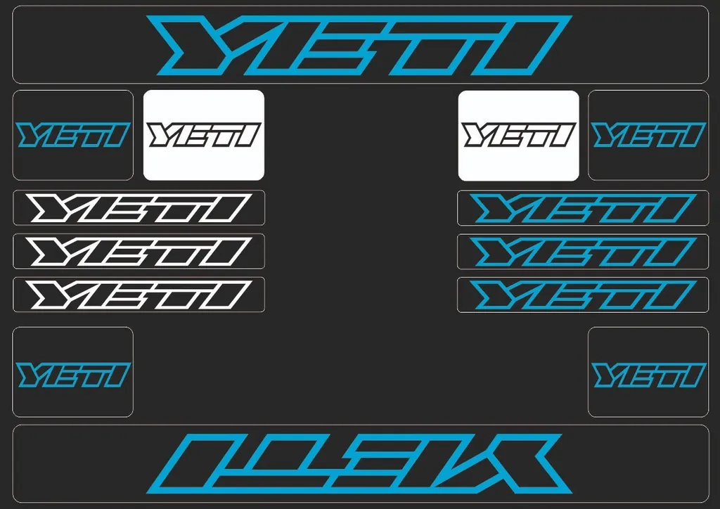 Bicycle Vinyl Stickers – Compatible with YETI Bikes – Blue - 1