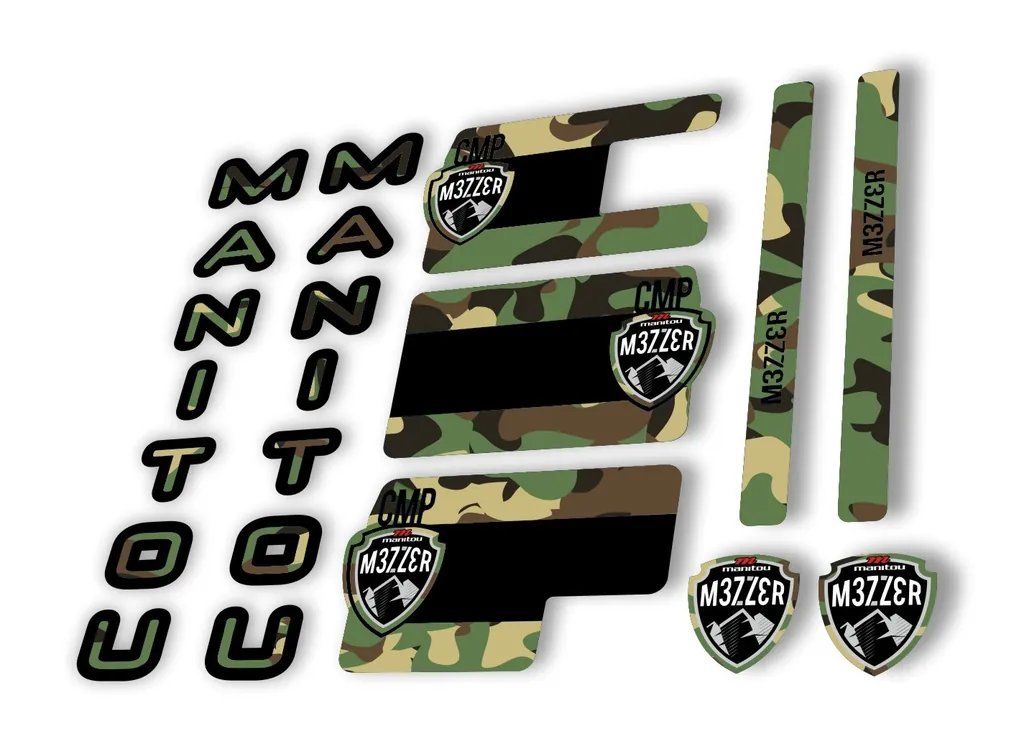 Manitou Mezzer Comp 2020 Fork Suspension Decal Kit Sticker Set Camo - 1