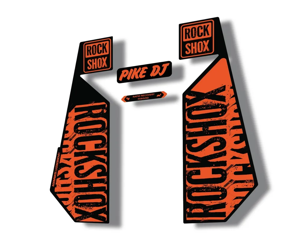 Rock Shox PIKE DJ 2017 Fork Decal Mountain Bike Cycling Sticker Adhesive Orange - 1