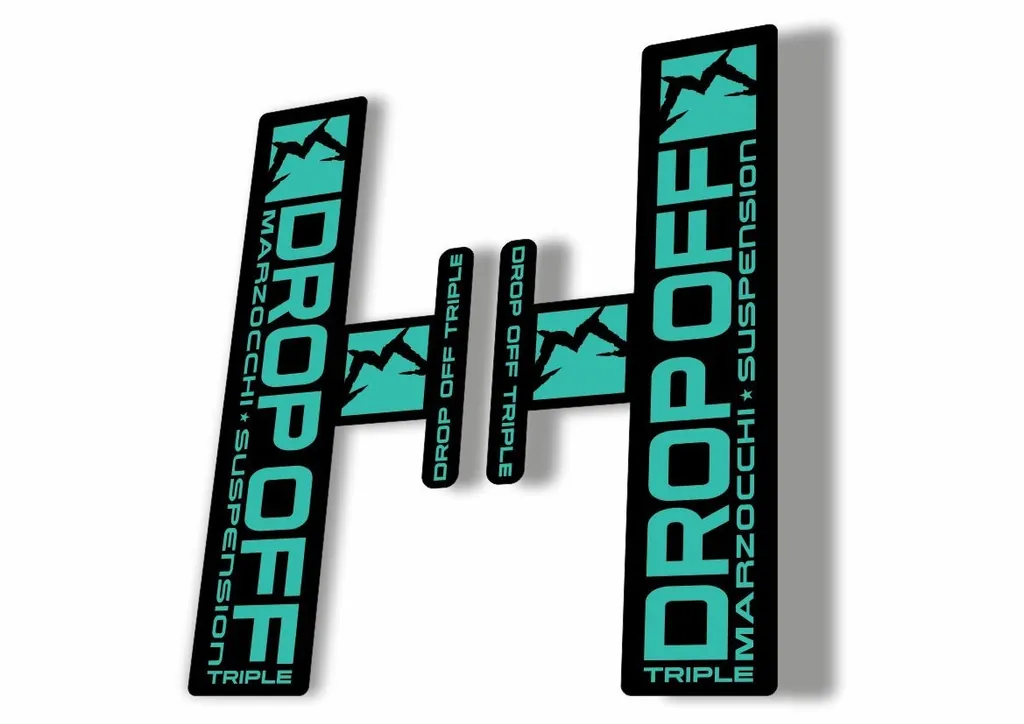 Marzocchi Drop Off Triple 2005 Fork Suspension Sticker Decal Kit Adhesiv Dolphin - 1