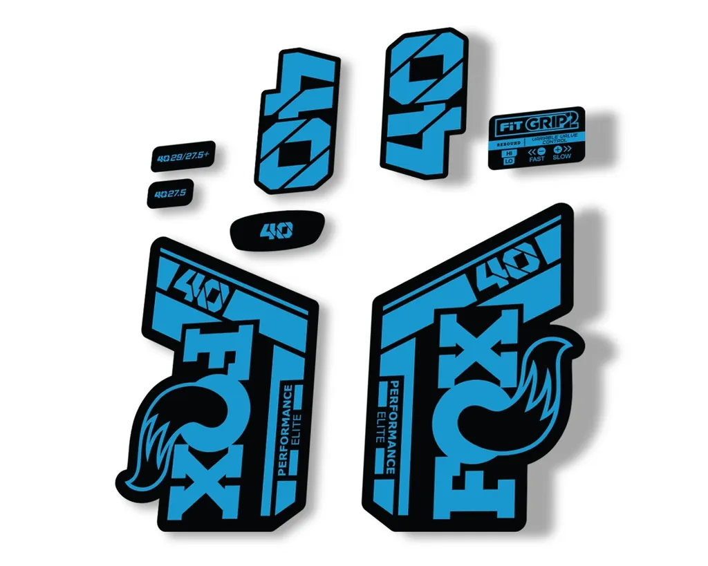 FOX 40 Performance Elite 2021 Fork Decals Suspension Sticker Adhesive Blue - 1