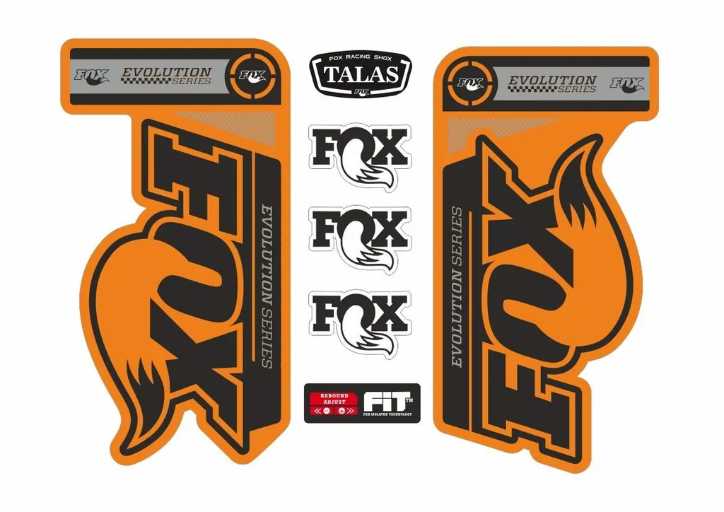 FOX 34 Evolution Talas Forks Suspension Factory Decal Sticker Adhesive Orange - 1