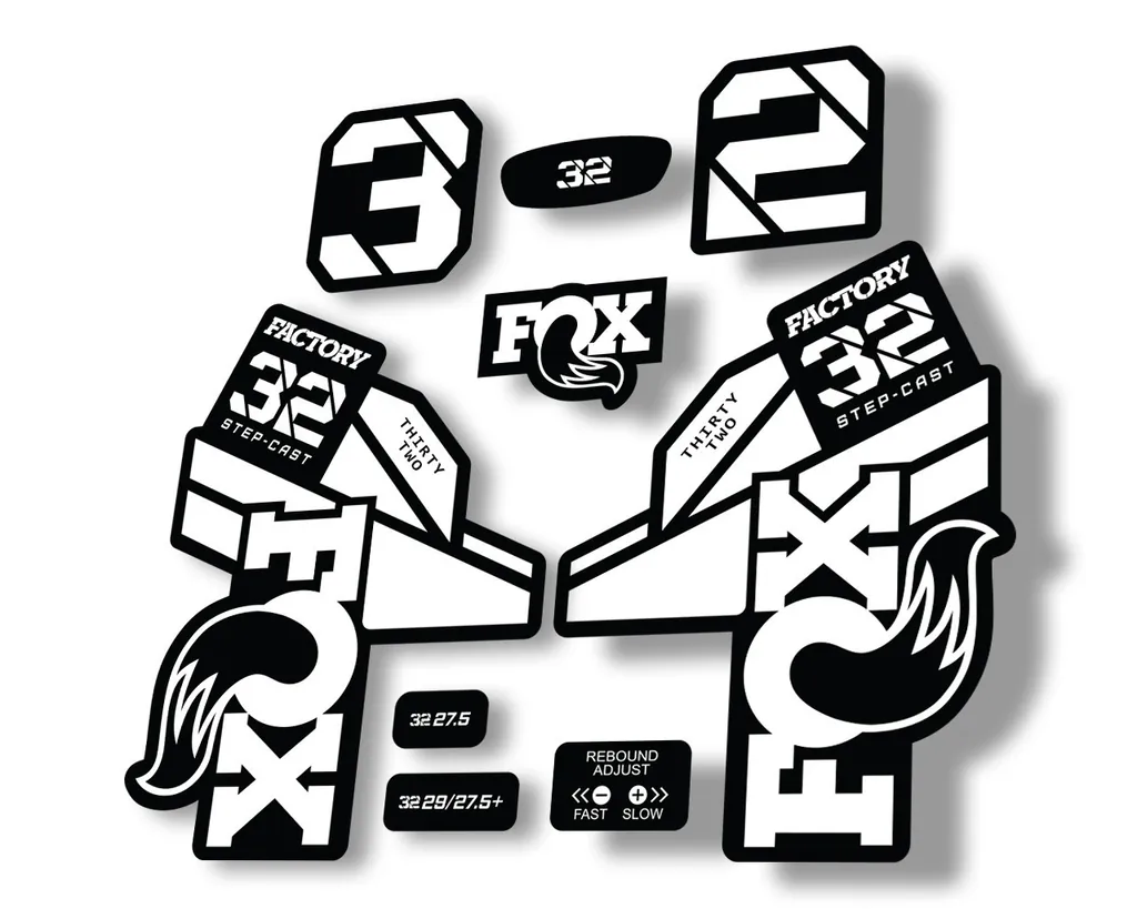 FOX 32 Step Cast 2021 Factory Fork Decals Suspension Sticker White - 1