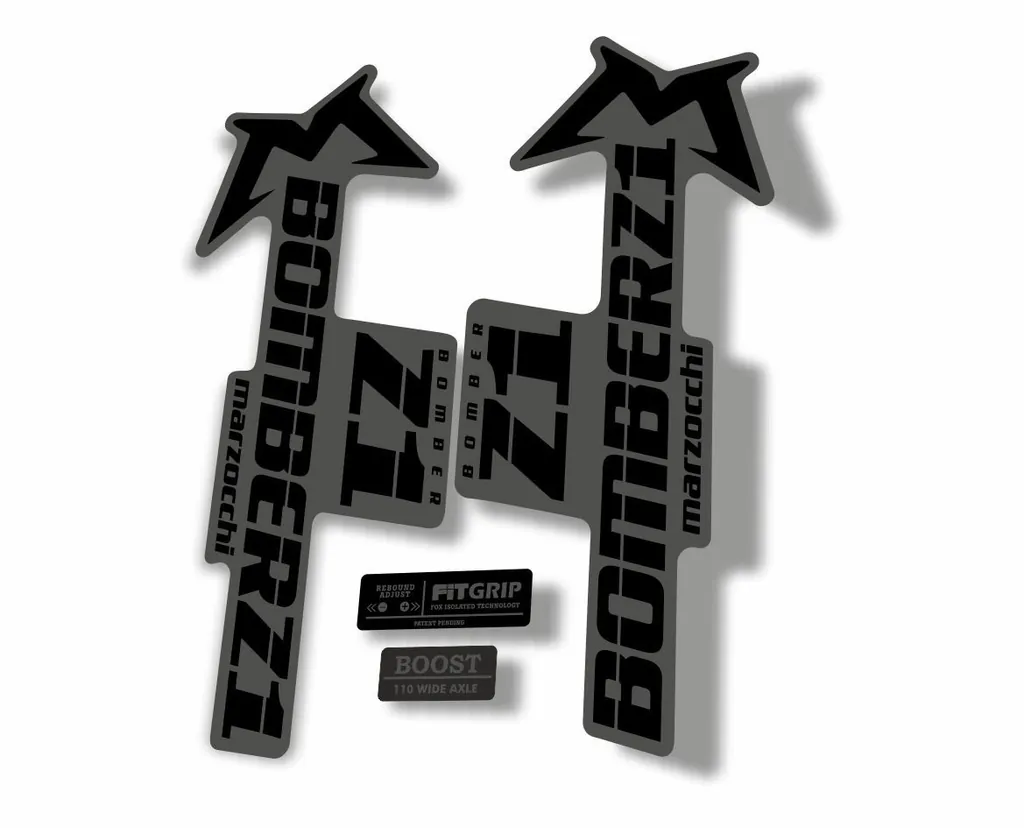 Marzocchi Bomber Z1 2018 Fork Suspension Sticker Decal Kit Adhesive Gray - 1