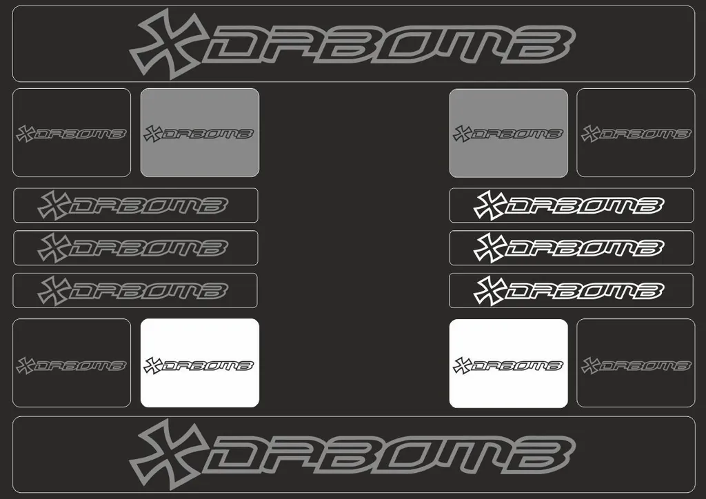 Bicycle Vinyl Frame Stickers – Compatible with DABOMB Bikes – Gray - 1