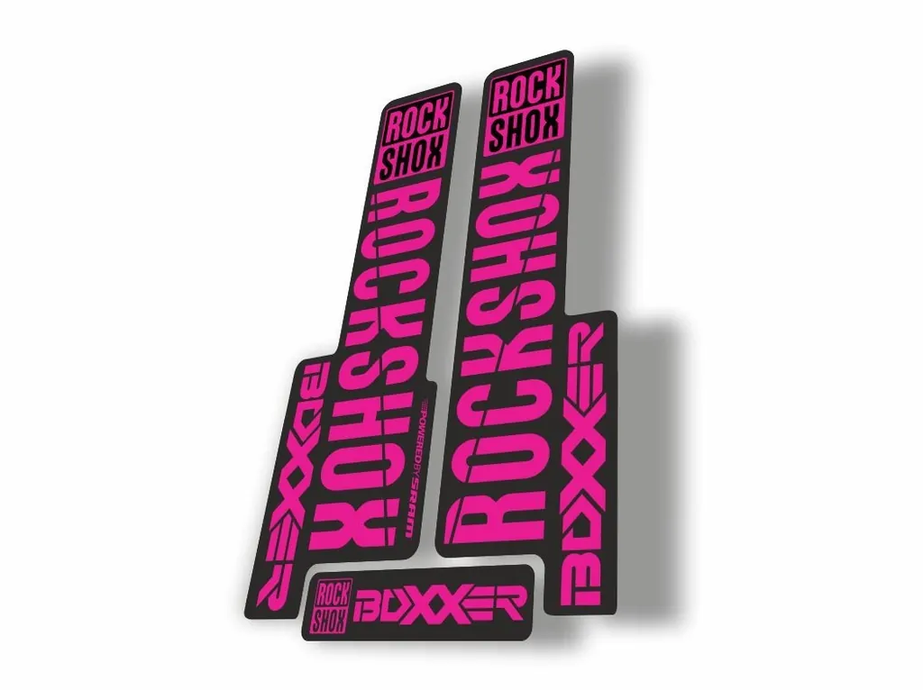 Rock Shox BOXXER 2018 Mountain Bike Cycling Decal Kit Sticker Adhesive Pink - 1
