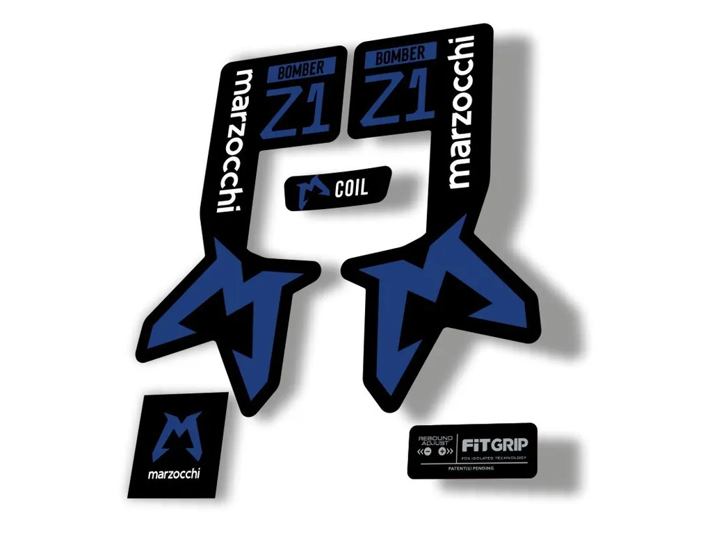 Marzocchi Bomber Z1 2025 2025 Fork Suspension Sticker Decal Kit Dark Blue - 1