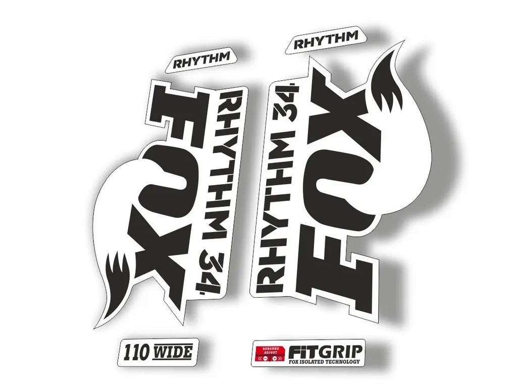 FOX 34 Rhythm 2018 Forks Suspension Factory Decal Sticker Adhesive Black - 1