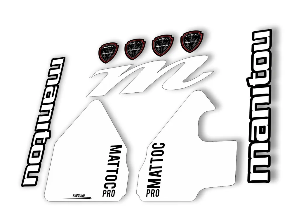 Manitou Mattoc Pro 2017 Fork Suspension Decal Kit Sticker Set White - 1