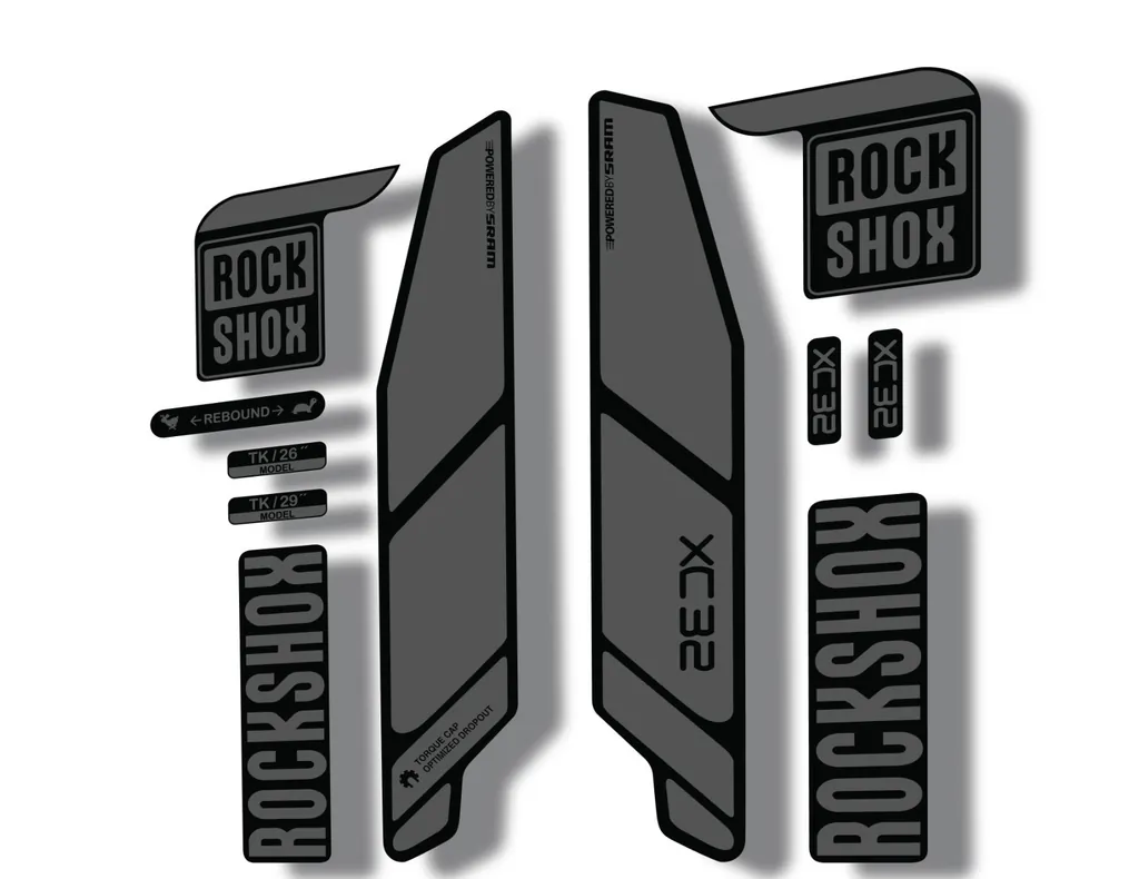 Rock Shox XC32 2014 Fork Decal Mountain Bike Cycling Sticker Adhesive Gray - 1
