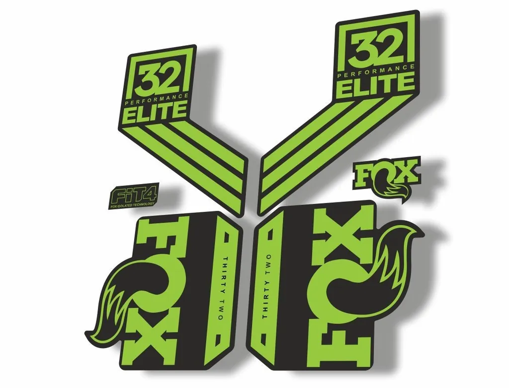 FOX 32 Elite Performance 2017-18 Fork Suspension Factory Decal Stickers Green - 1
