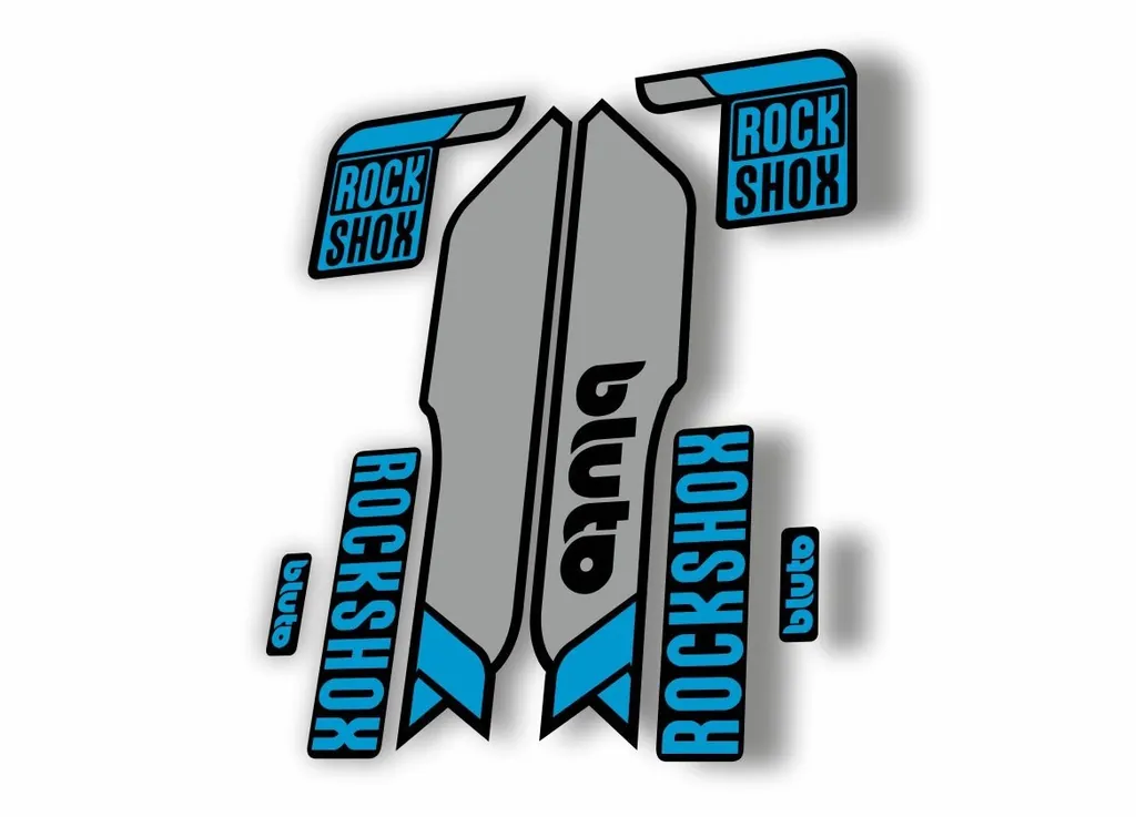 Rock Shox BLUTO 2016-17 Mountain Bike Cycling Fork Decal Sticker Blue Gray - 1