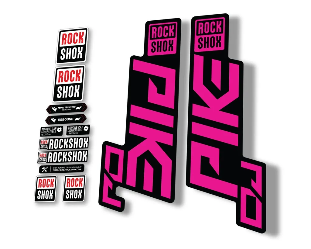 Rock Shox PIKE DJ 2021 Mountain Bike Cycling Decal Sticker Adhesive Pink - 1