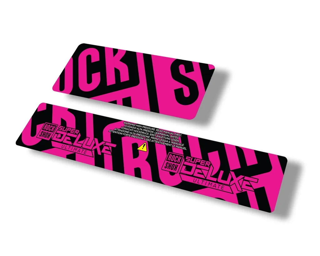 Rock Shox 2021 Super Deluxe Ultimate Rear Shock Decal Sticker Set Pink - 1