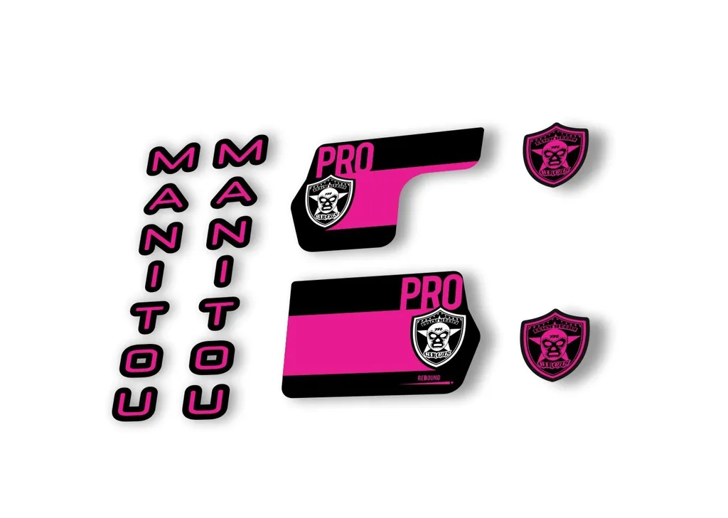 Manitou Circus Pro 2020 Fork Suspension Decal Kit Sticker Set Pink - 1