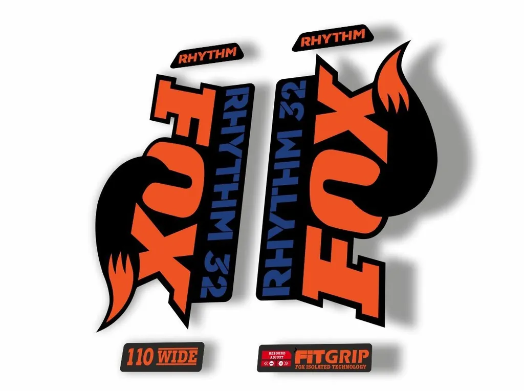 FOX 32 Rhythm 2018 Forks Suspension Factory Decal Sticker Adhesive Orange Blue - 1