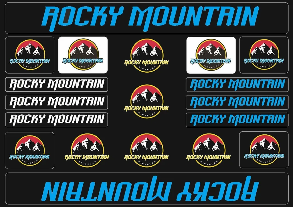 Bicycle Vinyl Stickers – Compatible with Rocky Mountain Bikes – Blue - 1